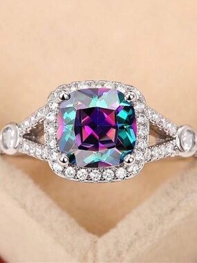 Purple Cubic Zirconia Ring